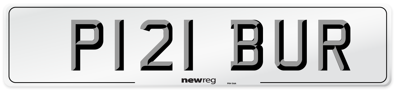 P121 BUR Number Plate from New Reg